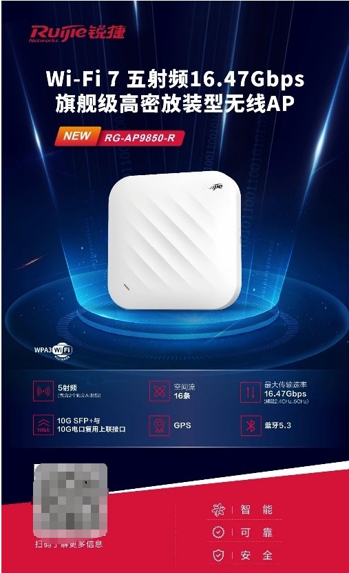 五射频设计锐捷Wi-Fi 7新品RG-AP9850-R打造高密无线好体验(图6)