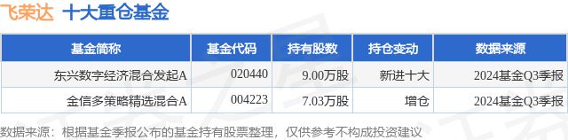 10月30日飞荣达涨583%东兴数字经济混合发起A基金重仓该股