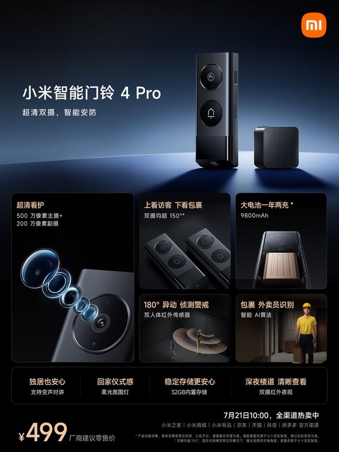 小米智能门铃4Pro开售：只贵200块多出来的这份安全感值不值？(图1)