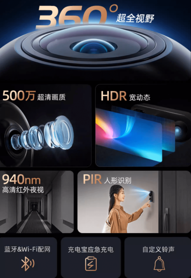 360发布全新的可视门铃6 Pro AI全景版：拥有360°镜头和红外夜视功能价格从459元起(图2)